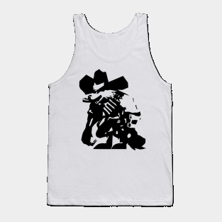 Werewolf (wild west outlaw) minimal silhouette white Tank Top